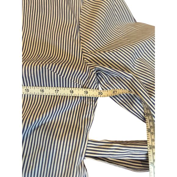 NWT J. Crew Blue White Business Stripe Cotton Wrap Blouse Office Women's Size 12 - Picture 5 of 12